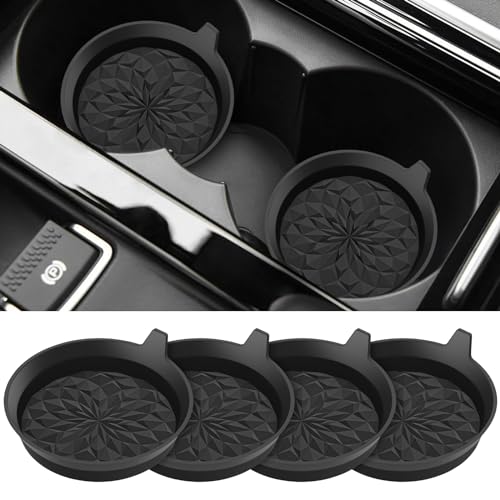 ME.FAN Silicone Car Coasters [4 Pack] - Black