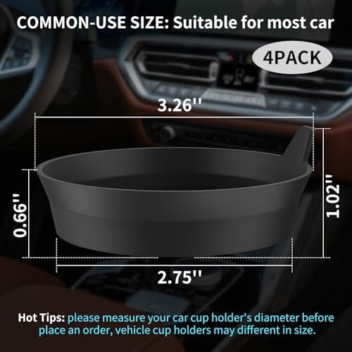 ME.FAN Silicone Car Coasters [4 Pack] - Black