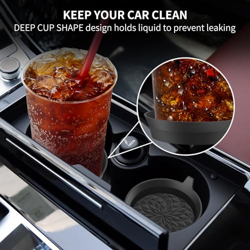 ME.FAN Silicone Car Coasters [4 Pack] - Black