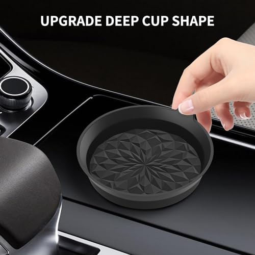 ME.FAN Silicone Car Coasters [4 Pack] - Black