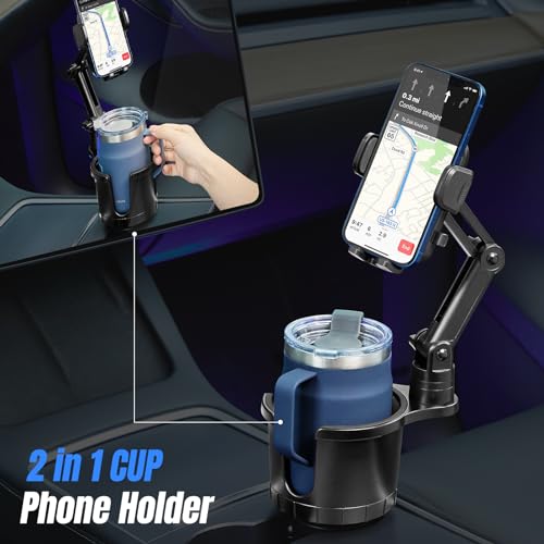 Hill Cup Holder Phone Mount for Car, Upgraded