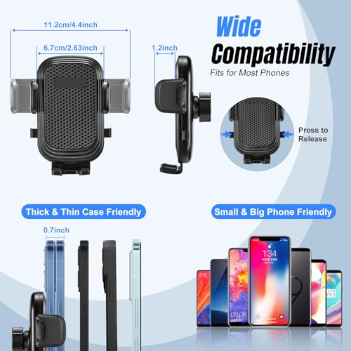 Hill Cup Holder Phone Mount for Car, Upgraded