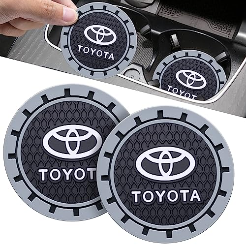 Black Silicone Car Coasters for Toyota Models (2pcs)