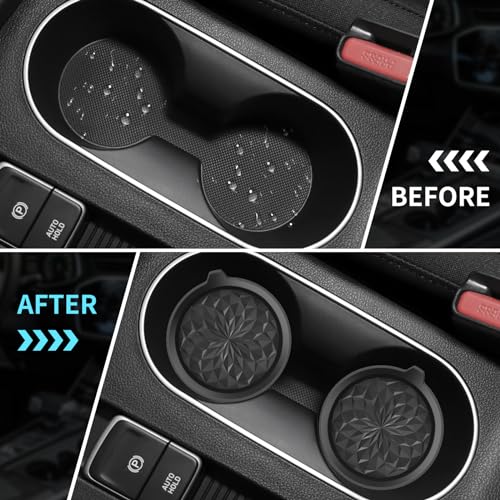 ME.FAN Silicone Car Coasters [4 Pack] - Black