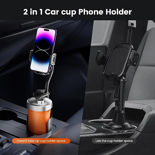 360° Adjustable Gooseneck Cup Holder Phone Mount for Car