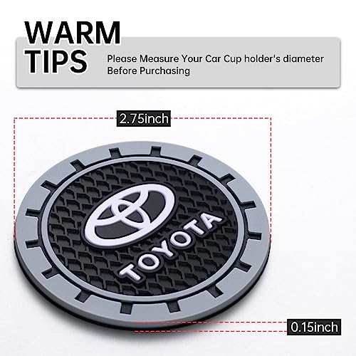 Black Silicone Car Coasters for Toyota Models (2pcs)
