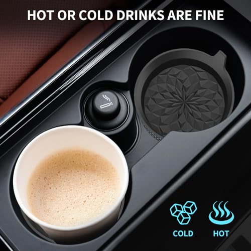ME.FAN Silicone Car Coasters [4 Pack] - Black