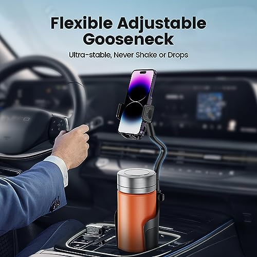 360° Adjustable Gooseneck Cup Holder Phone Mount for Car