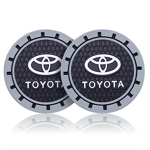 Black Silicone Car Coasters for Toyota Models (2pcs)
