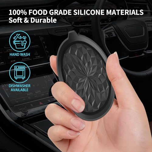 ME.FAN Silicone Car Coasters [4 Pack] - Black
