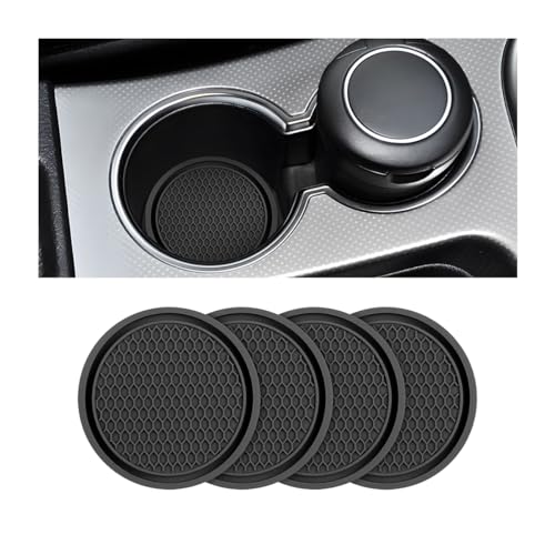 Black Honeycomb PVC Car Coaster Set, Universal Fit