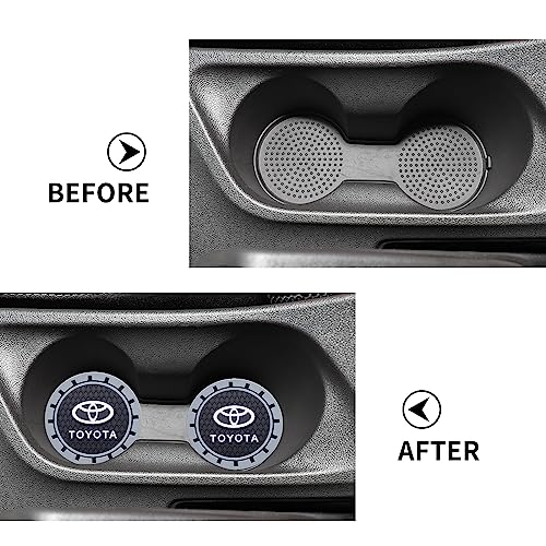 Black Silicone Car Coasters for Toyota Models (2pcs)