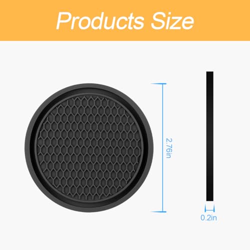 Black Honeycomb PVC Car Coaster Set, Universal Fit