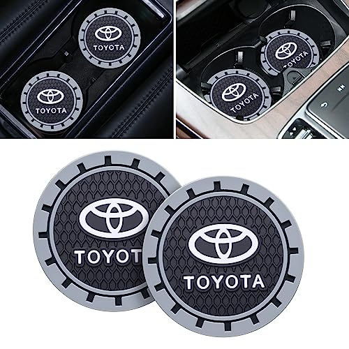 Black Silicone Car Coasters for Toyota Models (2pcs)