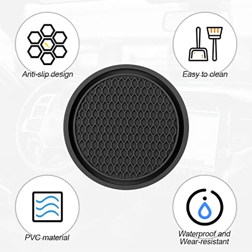 Black Honeycomb PVC Car Coaster Set, Universal Fit