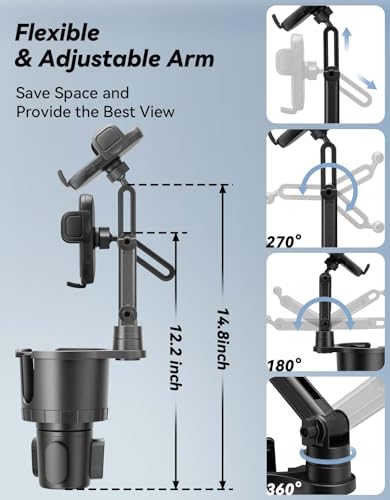 Car Cup Holder Phone Mount for iPhone, Samsung