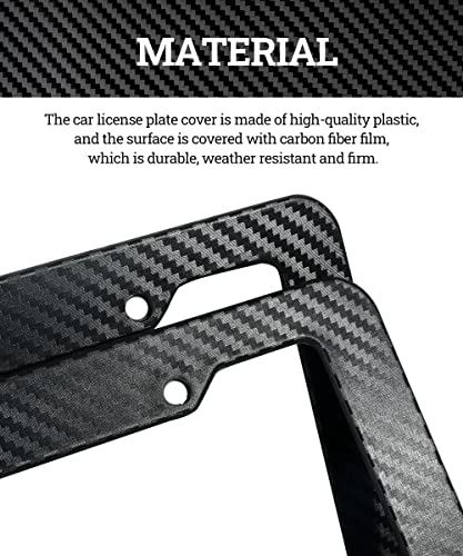 2 Pack Carbon Fiber Slim License Plate Frames