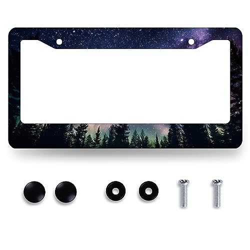 Galaxy Forest License Plate Frame - Stainless Steel