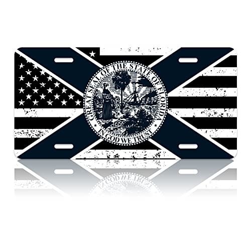 Florida and USA Flag License Plate Cover for Cars