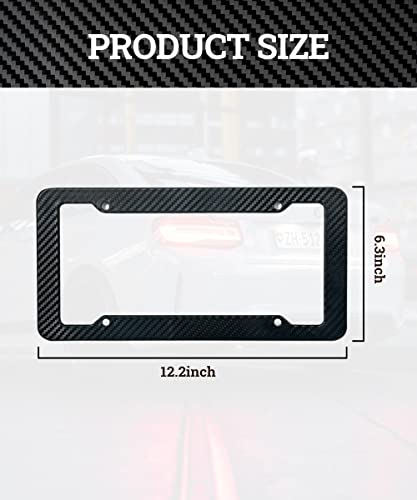 2 Pack Carbon Fiber Slim License Plate Frames