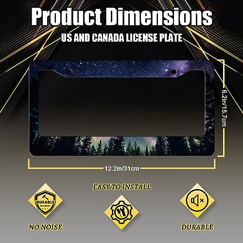 Galaxy Forest License Plate Frame - Stainless Steel