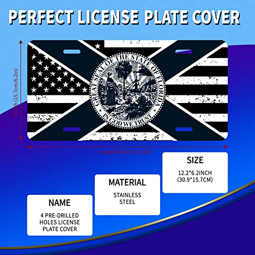 Florida and USA Flag License Plate Cover for Cars