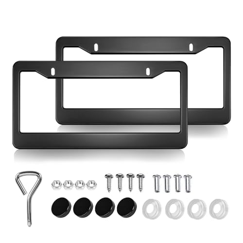 Matte Black License Plate Frames - 2 Pack