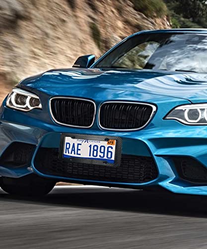 2 Pack Carbon Fiber Slim License Plate Frames