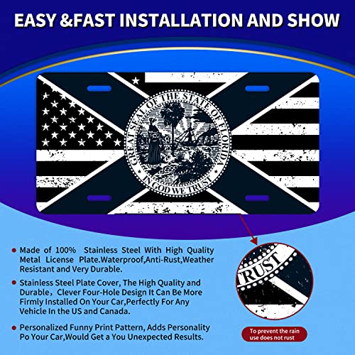 Florida and USA Flag License Plate Cover for Cars