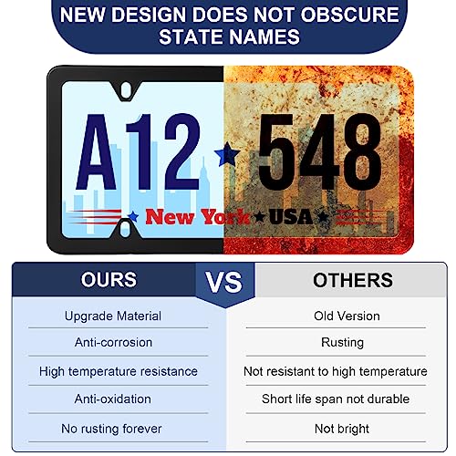 2 Pack Black Stainless Steel License Plate Frames