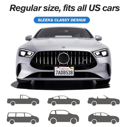 Black Stainless Steel License Plate Holders - 2 Pack