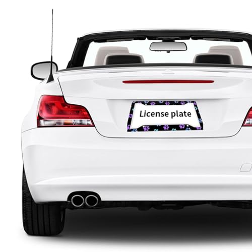Galaxy Dog Cat Paw Print License Plate Frames