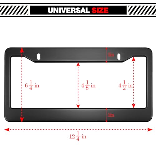 Matte Black License Plate Frames - 2 Pack
