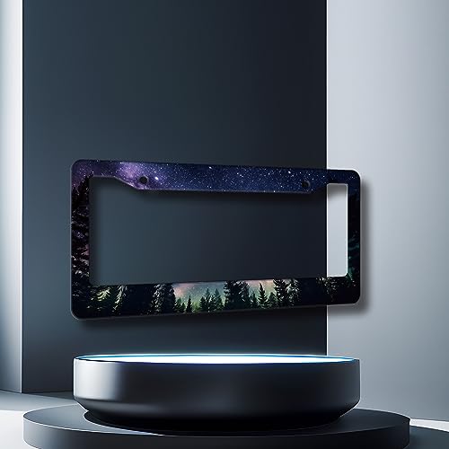 Galaxy Forest License Plate Frame - Stainless Steel