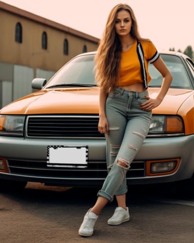 Black American Flag Stainless License Plate Frames