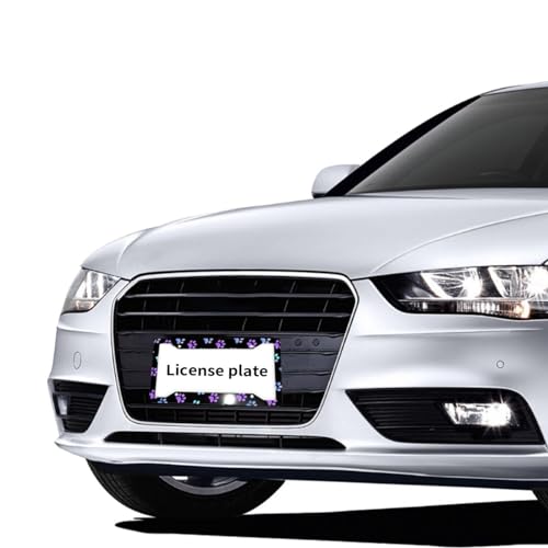 Galaxy Dog Cat Paw Print License Plate Frames