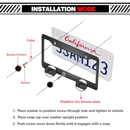 Matte Black License Plate Frames - 2 Pack