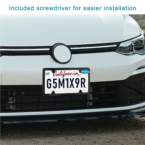 Black Stainless Steel License Plate Frames, Universal Fit