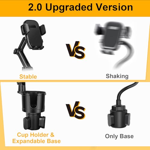 DEGUM Large Cup Holder Phone Mount, 2-in-1