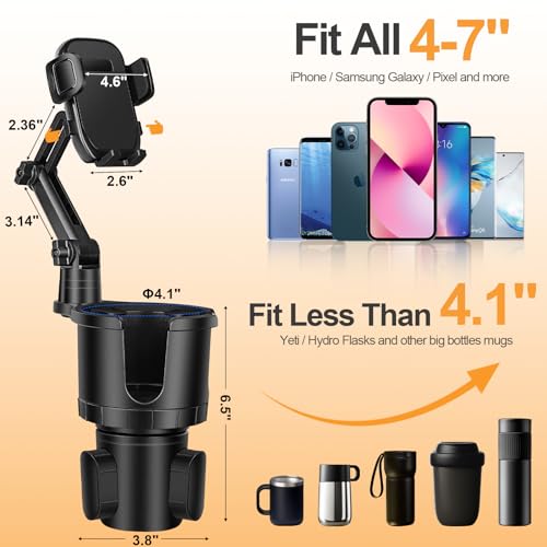 DEGUM Large Cup Holder Phone Mount, 2-in-1