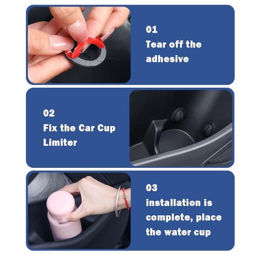 Silicone Car Coasters to Secure Water Bottles (3PCS)