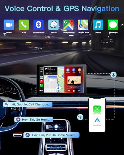 Wireless Carplay Touchscreen with 4K Dash Cam (9 inches)