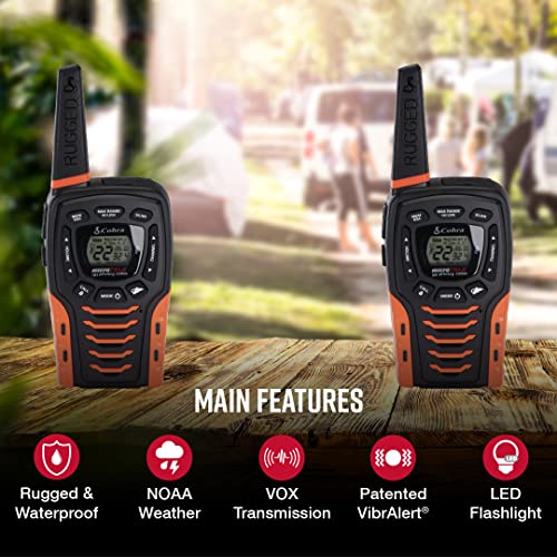 Cobra ACXT645 Waterproof Walkie Talkies, 22 Channels, Long Range