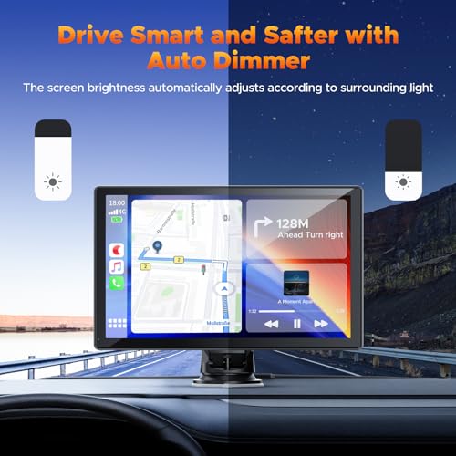 9" Wireless Carplay Screen with 2.5K Dash Cam
