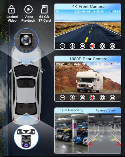 Wireless Carplay Touchscreen with 4K Dash Cam (9 inches)
