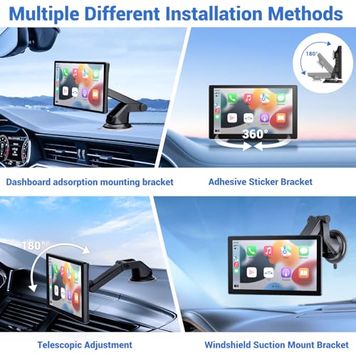 Wireless Carplay Touchscreen with Dash Cam, GPS Navigation