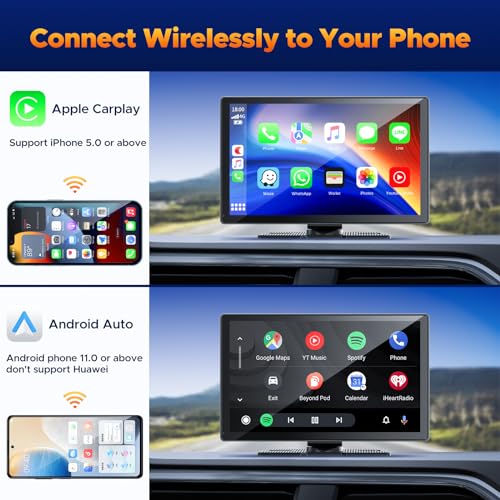 9" Wireless Carplay Screen with 2.5K Dash Cam