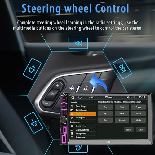 Wireless Apple CarPlay/Android Auto Double Din Car Stereo