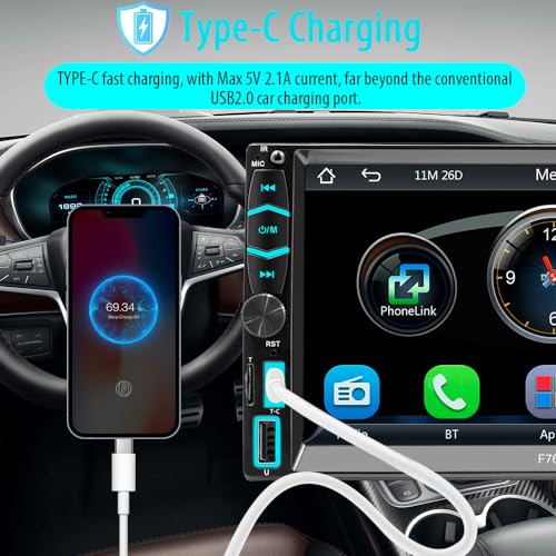 Wireless Apple CarPlay/Android Auto Double Din Car Stereo