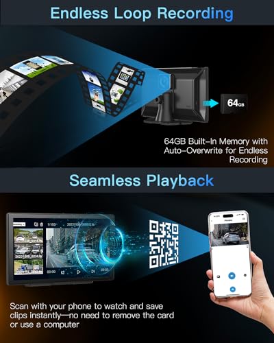 Wireless Carplay Touchscreen with 4K Dash Cam (9 inches)